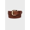 Leather belt with combination buckle