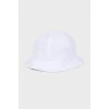 White textile bucket hat