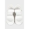 White sandals with chunky soles