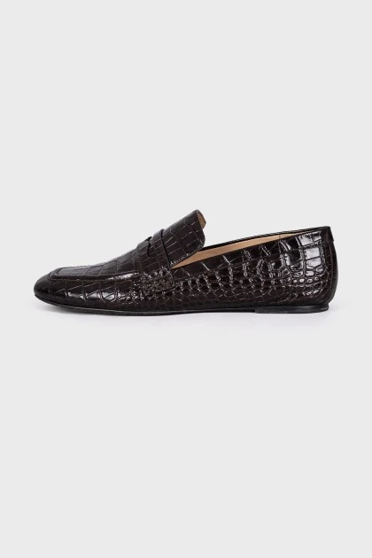 Embossed leather loafers