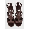 Dark brown leather sandals