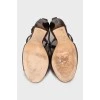 Dark brown leather sandals