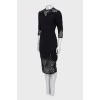Black midi dress with lace