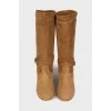 Light brown suede boots 