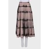 Pleated skirt in two tone print