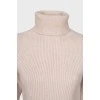 Cropped jumper with double collar 