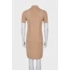 Beige perforated dress