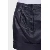 Navy blue leather skirt