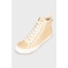 Textile high top sneakers