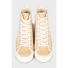 Textile high top sneakers