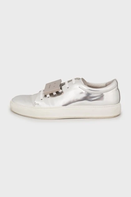 Silver sneakers for men