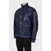 Men's blue leather jacket
