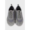 Gray trainers with ribbed soles