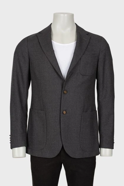 Men's wool jacket with pockets
