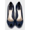 Dark blue patent leather shoes