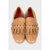 Light brown leather loafers