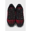 Checked textile sneakers