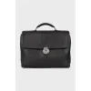 Men's briefcase with silver hardware