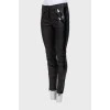 Leather trousers with lacquered stripes