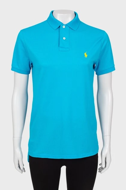 Blue T-shirt with embroidered logo