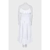 White maxi dress with ruffles