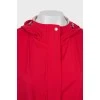 Red zip-up jacket