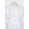 White ruffled midi dress