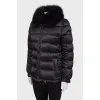 Black down jacket with silver fittings