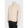 Men's beige jumper with zipper