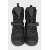 Black textile boots