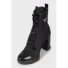 Textile ankle boots with brand logo