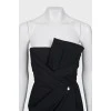 Black bandeau dress with draping