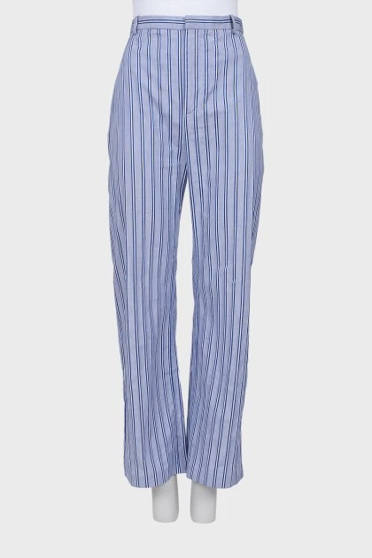 Striped straight trousers