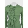 Green blouse with ruffles