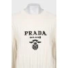 Cashmere sweater with brand logo