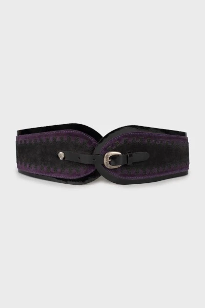 Combination belt with silver hardware
