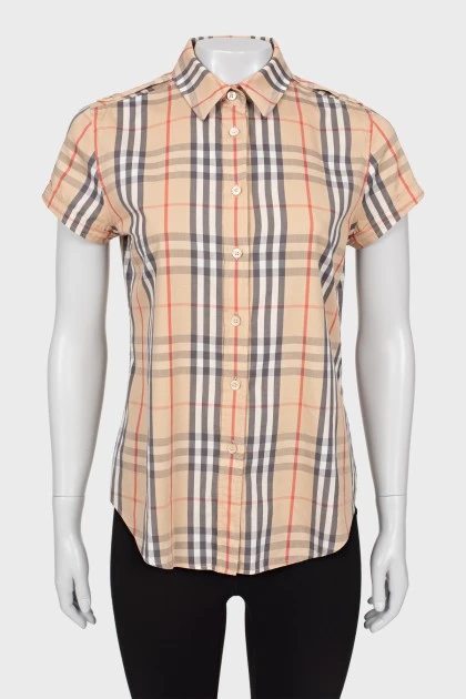 Short sleeve checkered shirt