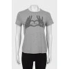 Gray T-shirt with brand logo