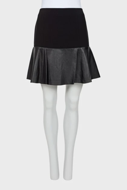 Combined black mini skirt