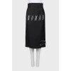 Black skirt with embroidered print