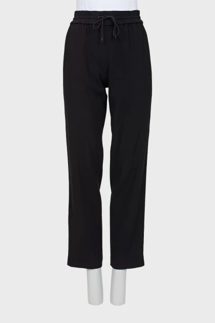 Two-tone elasticated trousers