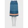 Denim skirt with decoration at the bottom