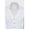 White cardigan with embroidered logo