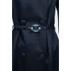 Blue cloak with decorated belt