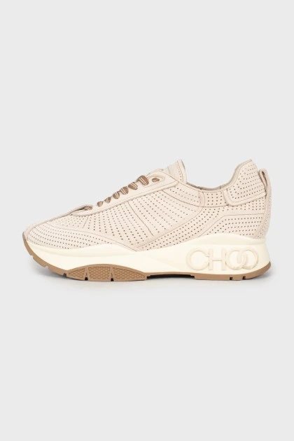 Perforated suede sneakers