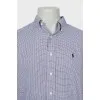 Men's checkered shirt with embroidered logo