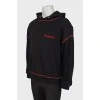 Men's black hoodie with embroidery
