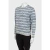 Sweater in dark blue print