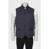 Men's quilted vest with buttons