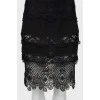 Black skirt with lace frills
